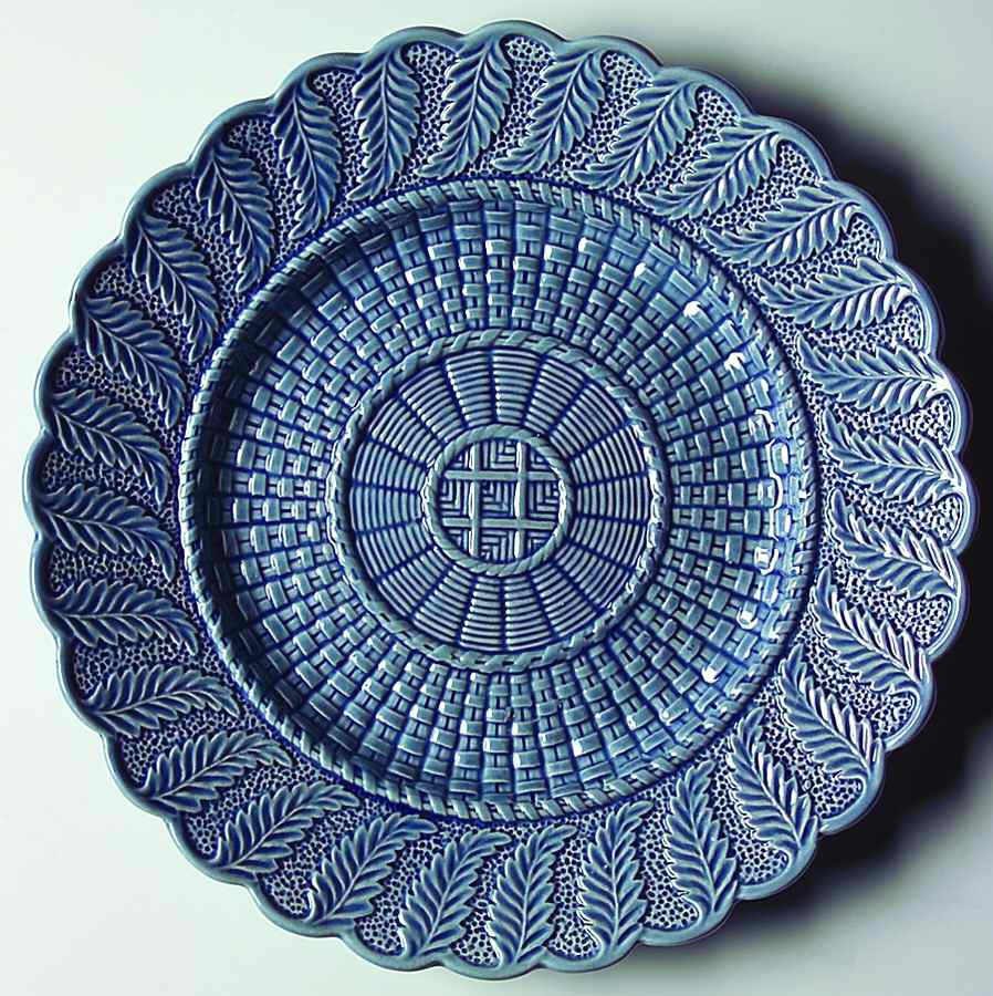 Basketweave Blue Dinner Plate by Bordallo Pinheiro-1