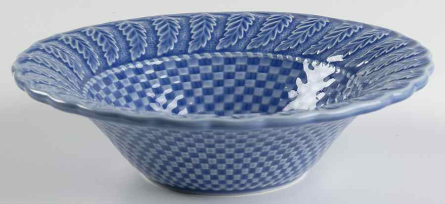 Basketweave Blue Coupe Soup Bowl by Bordallo Pinheiro-1