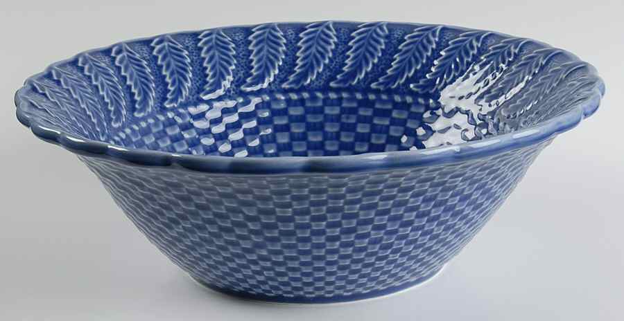 Basketweave Blue 10" Round Serving Bowl by Bordallo Pinheiro-1