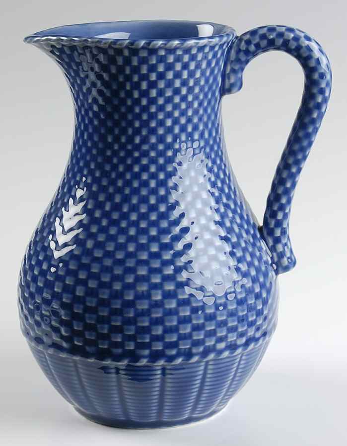 Basketweave Blue 52 Oz Pitcher by Bordallo Pinheiro-1