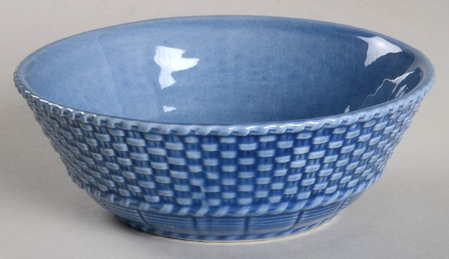 Basketweave Blue Coupe Cereal Bowl by Bordallo Pinheiro-1