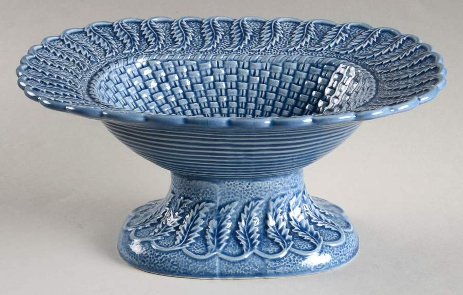 Basketweave Blue Footed Centerpiece by Bordallo Pinheiro-1