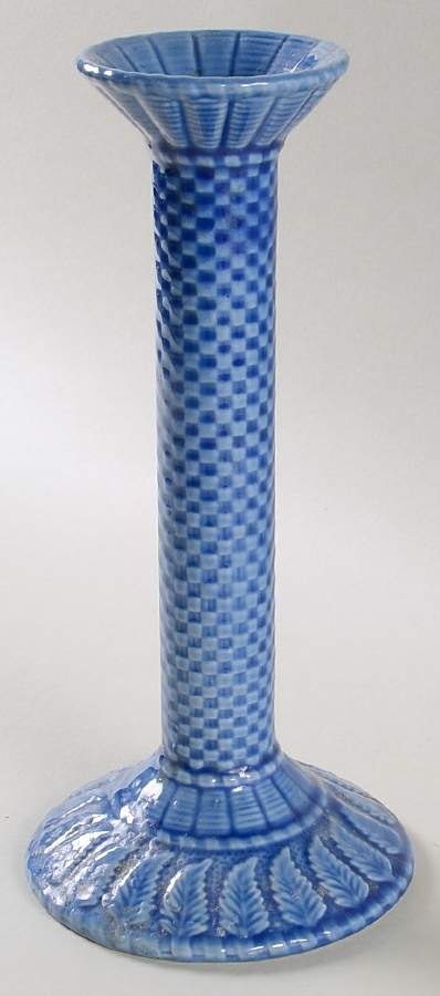 Basketweave Blue 9" Tall Candlestick by Bordallo Pinheiro-1