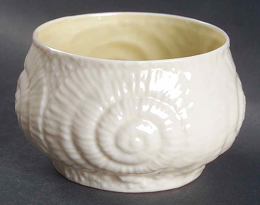 Toy Shell Yellow Open Sugar Bowl by Belleek Pottery (Ireland)-1