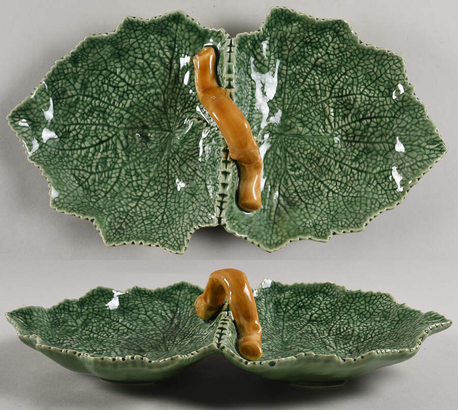 Vine Green 2-Part Relish by Bordallo Pinheiro-1