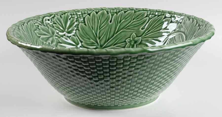 Vine Green 11" Large Salad Serving Bowl by Bordallo Pinheiro-1
