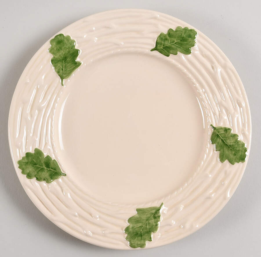 Oak Leaf White and Green Salad Plate by Bordallo Pinheiro-1