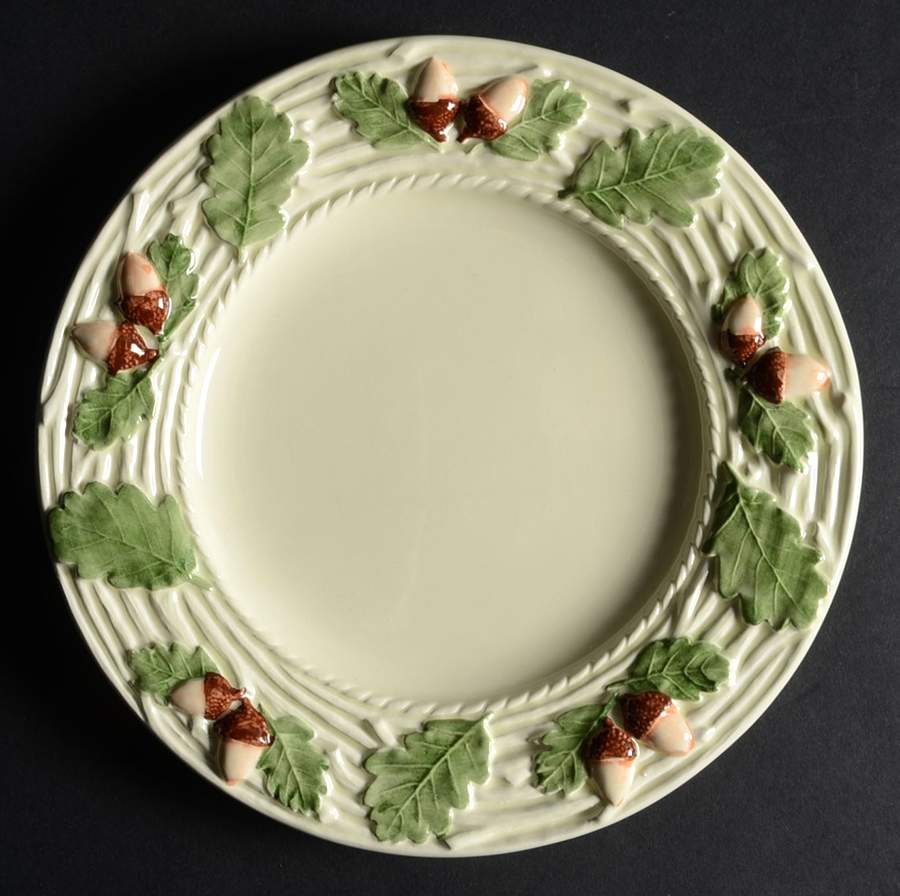 Oak Leaf White and Green Salad/Dessert Plate by Bordallo Pinheiro-1