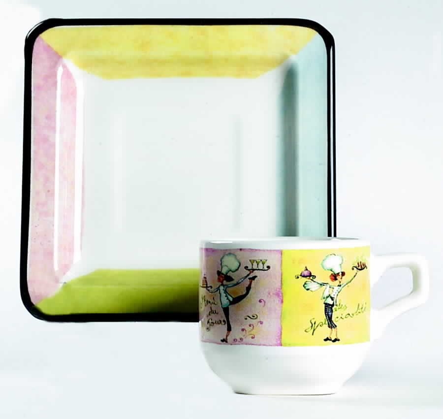 Female Chefs Flat Demitasse Cup & Saucer Set by Brunelli-1