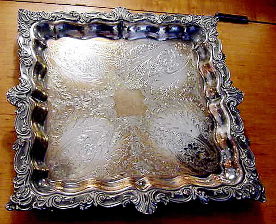 BIM3 (Silverplate, Hollowware) Square Silverplate Tray by Birmingham Silver Co-1