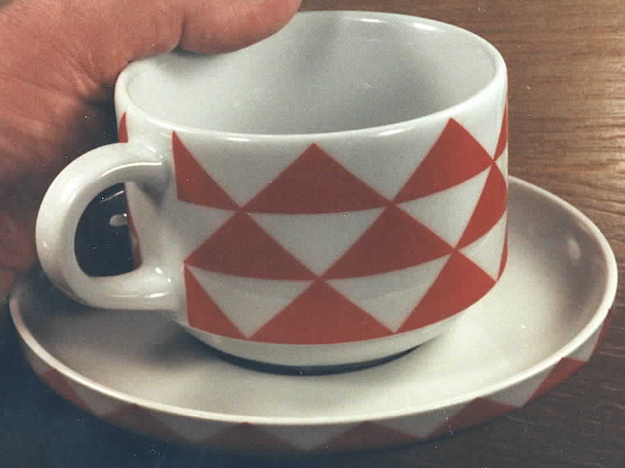 Stack Prism Flat Cup & Saucer Set by Block-1