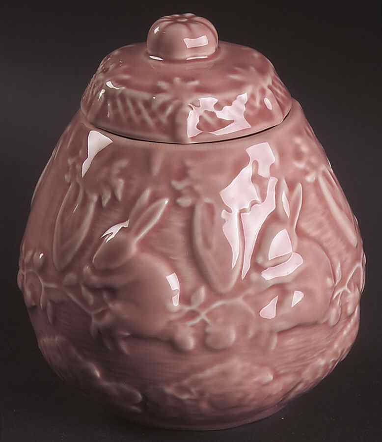 Rabbit Pink Sugar Bowl & Lid by Bordallo Pinheiro-1