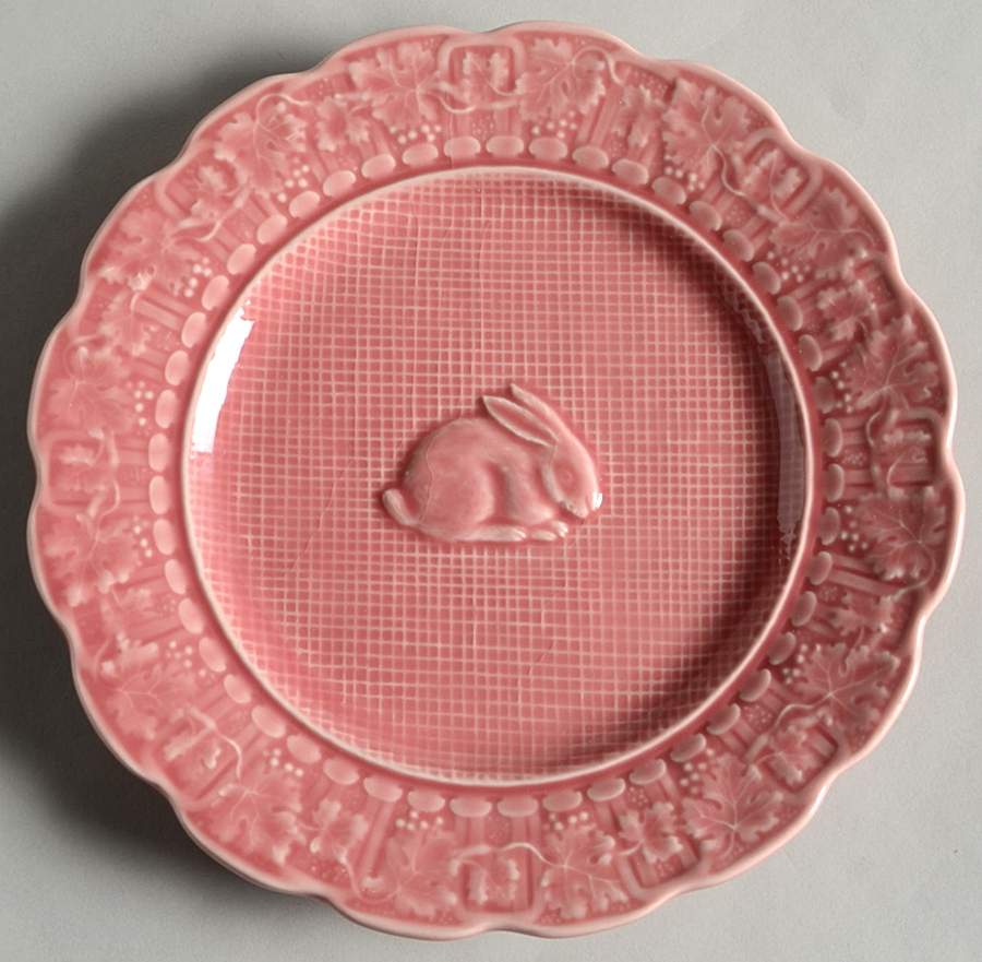 Rabbit Pink Salad Plate by Bordallo Pinheiro-1