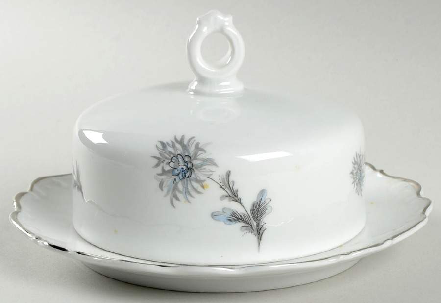 Summertime (2 Large Floral Sprays) Round Covered Butter by Belcrest-1