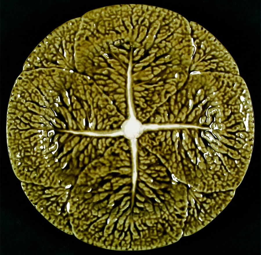 Cabbage Yellow Green Salad Plate by Bordallo Pinheiro-1