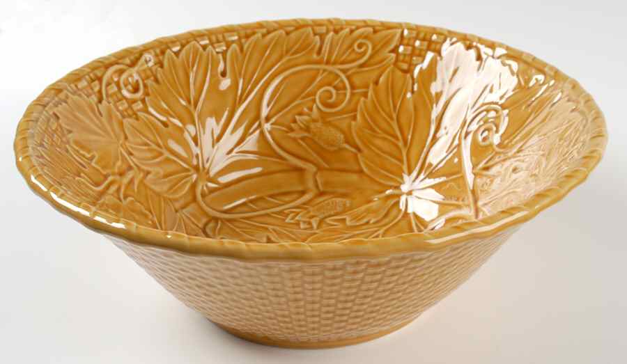 Vine Gold 11" Large Salad Serving Bowl by Bordallo Pinheiro-1