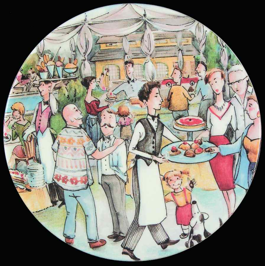 Market Scenes Salad Plate by Brunelli-1
