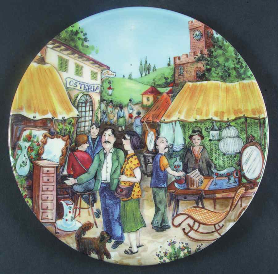Market Scenes Dinner Plate by Brunelli-1