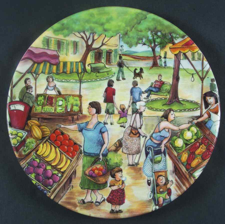 Market Scenes Dinner Plate by Brunelli-1
