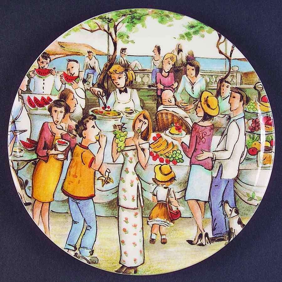 Market Scenes Salad Plate by Brunelli-1