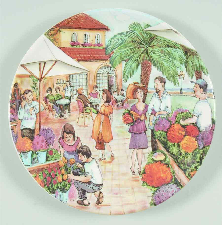 Market Scenes Salad Plate by Brunelli-1