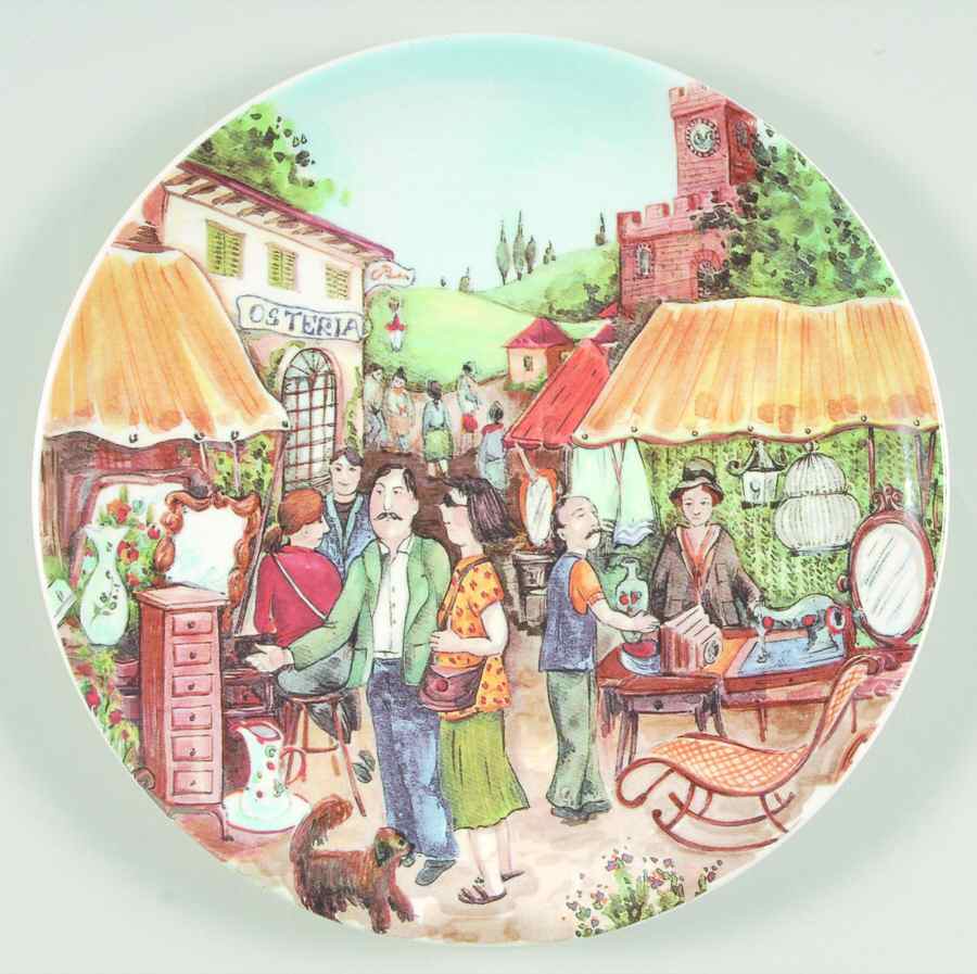 Market Scenes Salad Plate by Brunelli-1