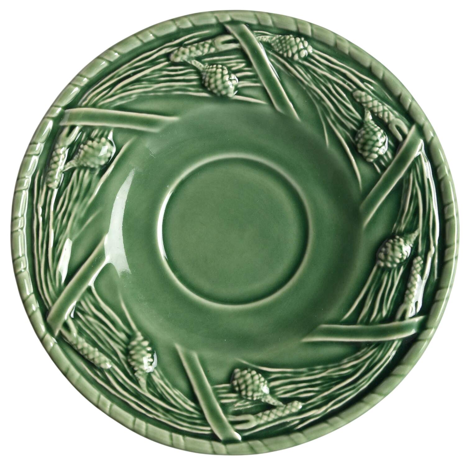 Pine Green Saucer for Flat Cup by Bordallo Pinheiro-1