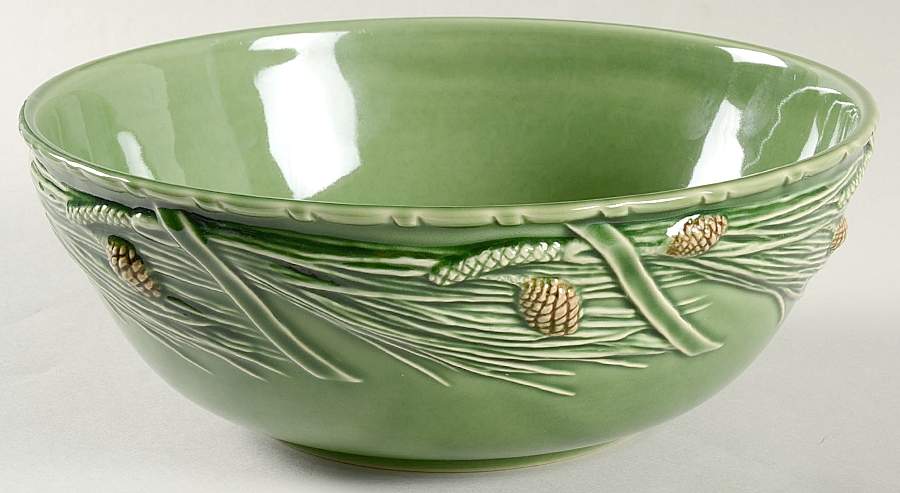 Pine Green 9" Round Vegetable Bowl by Bordallo Pinheiro-1