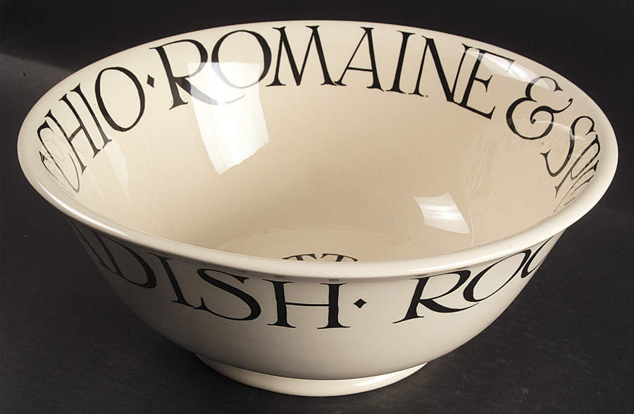 Black Toast & Marmalade 12" Large Salad Serving Bowl by Emma Bridgewater-1