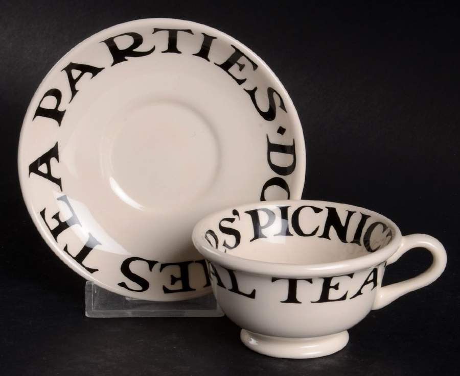 Black Toast & Marmalade Footed Toy Cup and Saucer Set by Emma Bridgewater-1