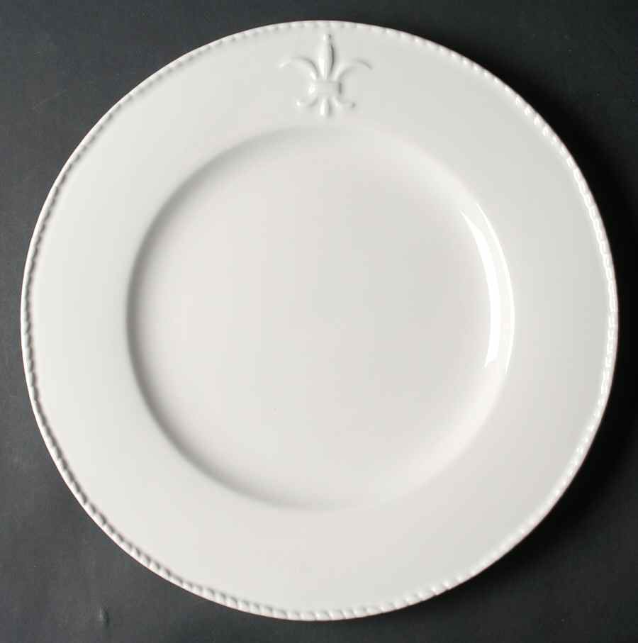 Fleur de Lis White Service Plate (Charger) by Bordallo Pinheiro-1