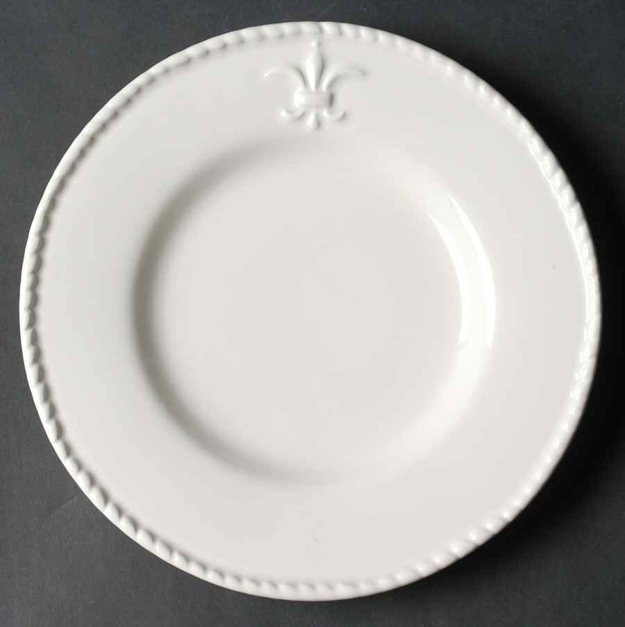 Fleur de Lis White Salad Plate by Bordallo Pinheiro-1