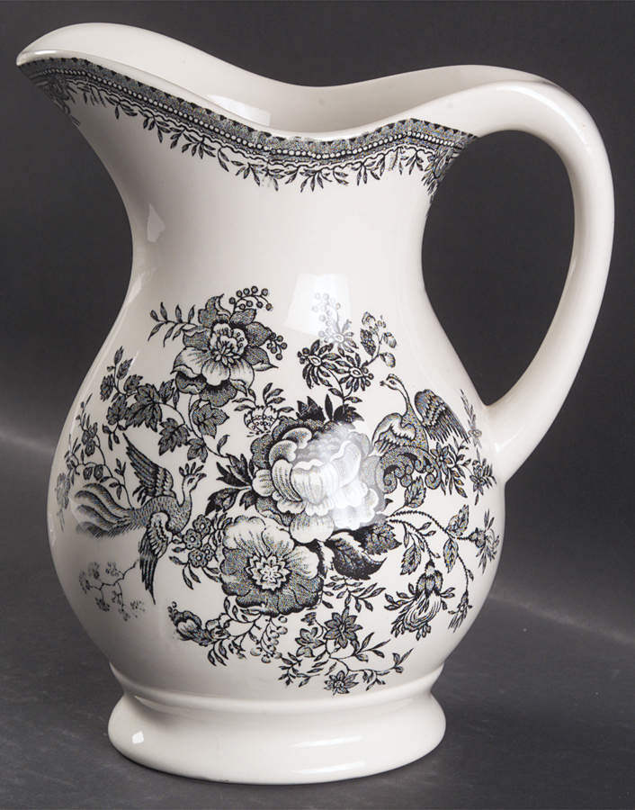 Asiatic Pheasants Black 64 Oz Pitcher by Burgess & Leigh-1