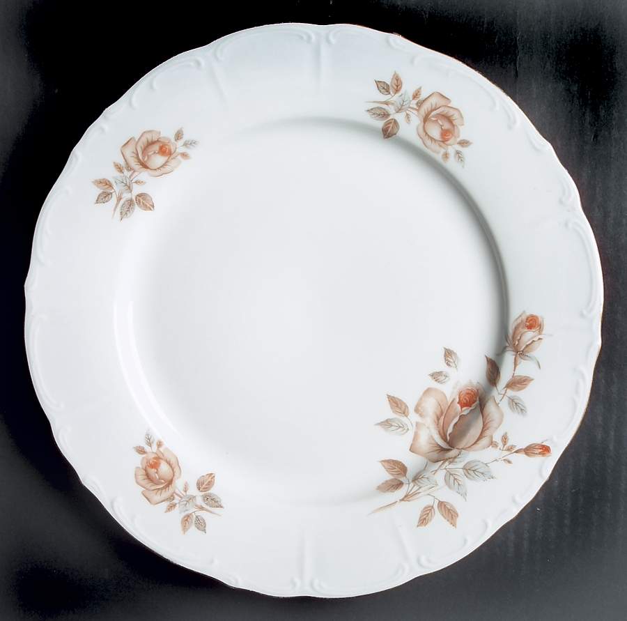 Alpin Rose (Roses on Side) Dinner Plate by Bohemia Ceramic Works-1