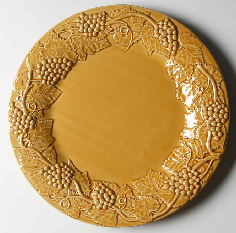 Grape Amber 14" Chop Plate (Round Platter) by Bordallo Pinheiro-1