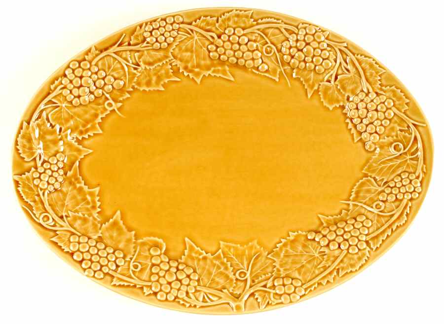 Grape Amber 15" Oval Serving Platter by Bordallo Pinheiro-1