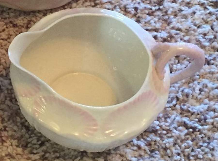 New Shell Pink (No Trim) Creamer by Belleek Pottery (Ireland)-1