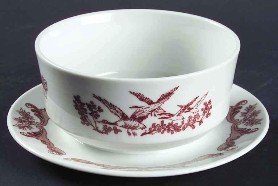 BOH163 Gravy Boat with Attached Underplate by Bohemia Ceramic Works-1