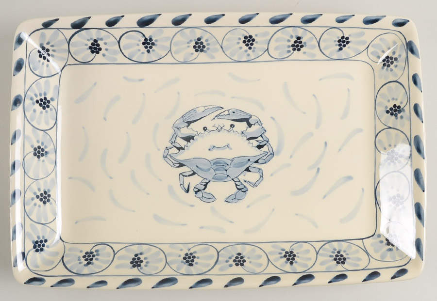 Blue Crab 13" Rectangular Serving Platter by Blue Crab Bay Co-1