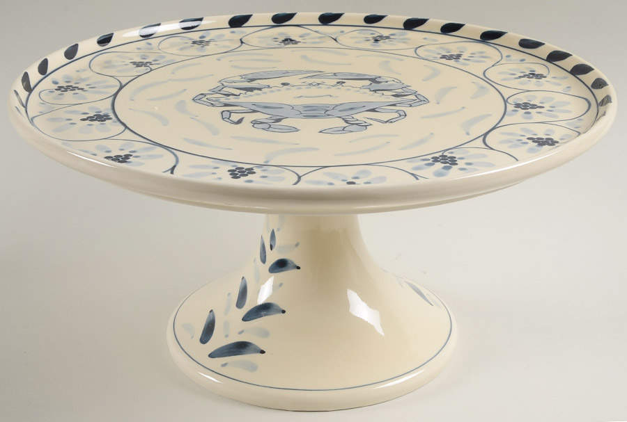 Blue Crab 12" Diameter Pedestal Cake Stand by Blue Crab Bay Co-1