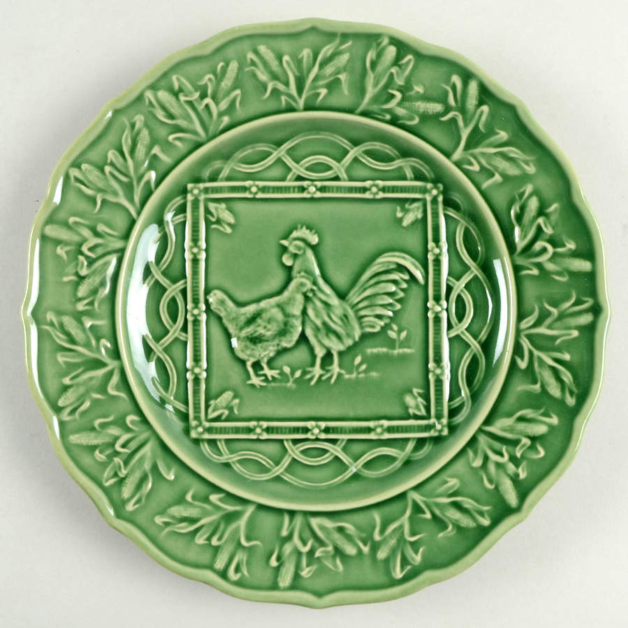 Hen & Rooster Accent Luncheon Plate by Bordallo Pinheiro-1