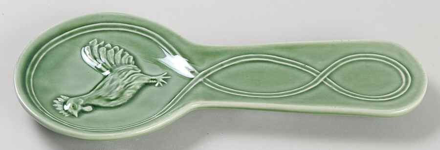 Hen & Rooster Spoon Rest/Holder (Holds 1 Spoon) by Bordallo Pinheiro-1