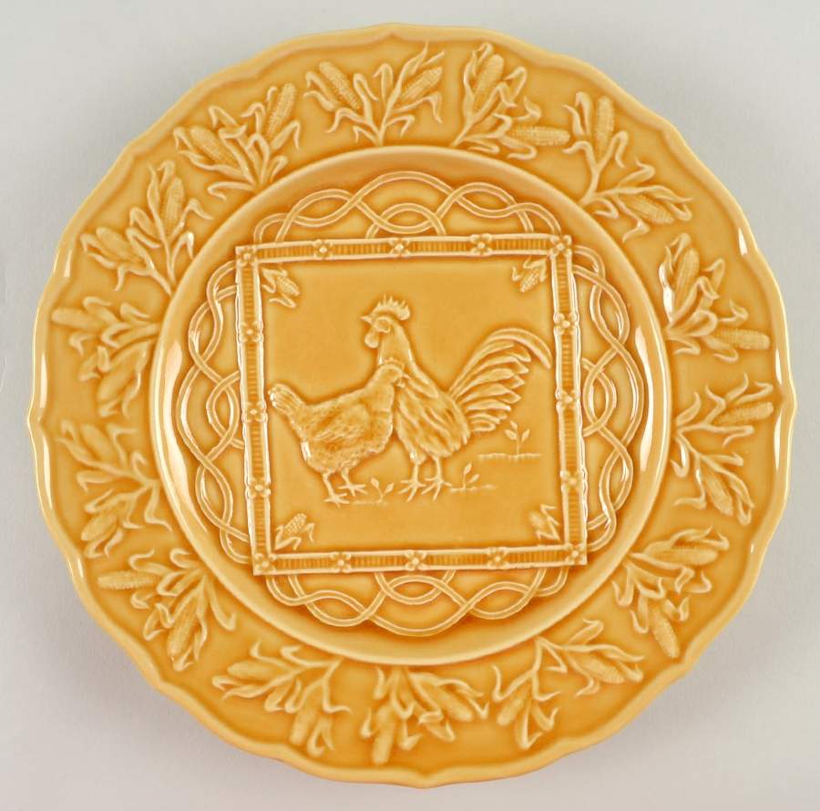 Hen & Rooster Accent Luncheon Plate by Bordallo Pinheiro-1