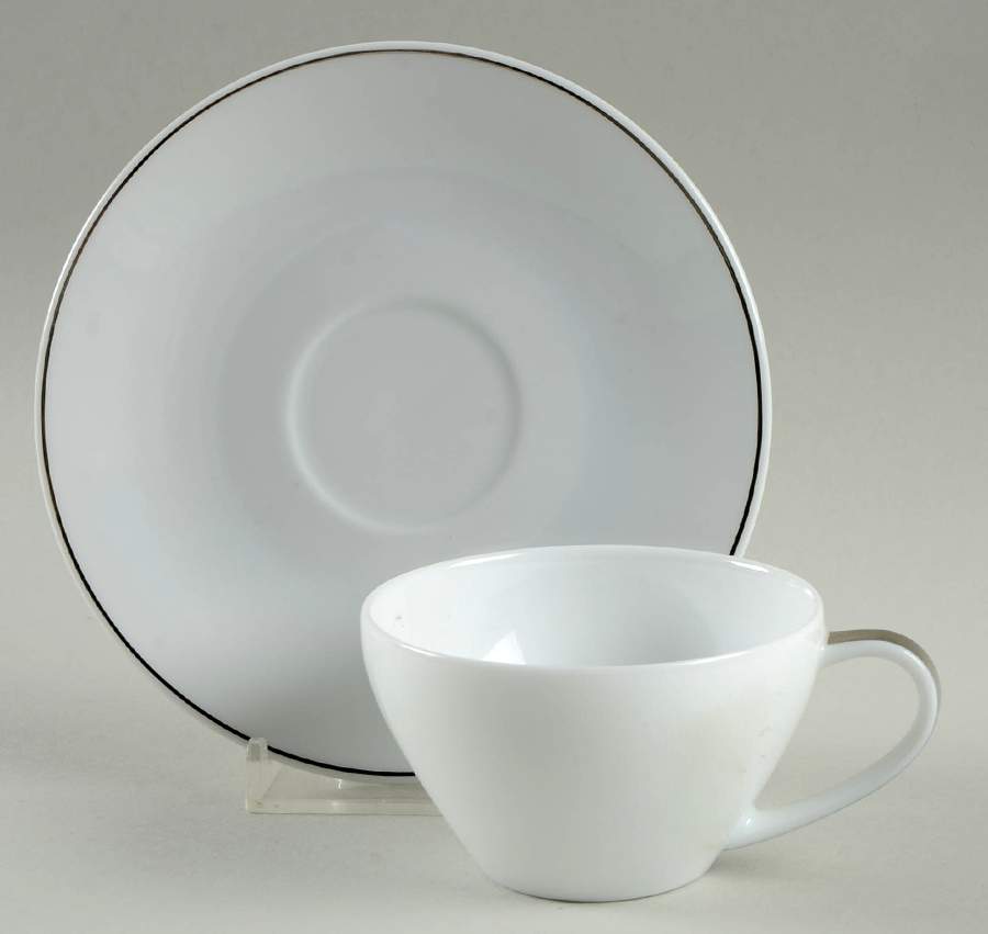 Diamond Flat Demitasse Cup & Saucer Set by Bernardaud-1