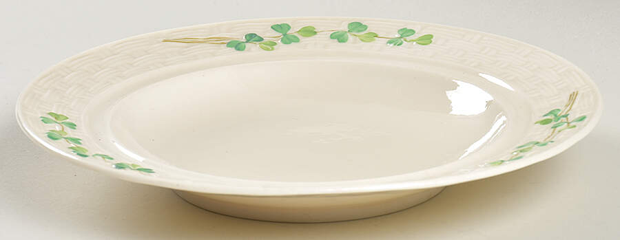 Shamrock (Older Black Backstamps) Muffin Dish No Lid by Belleek Pottery (Ireland)-1