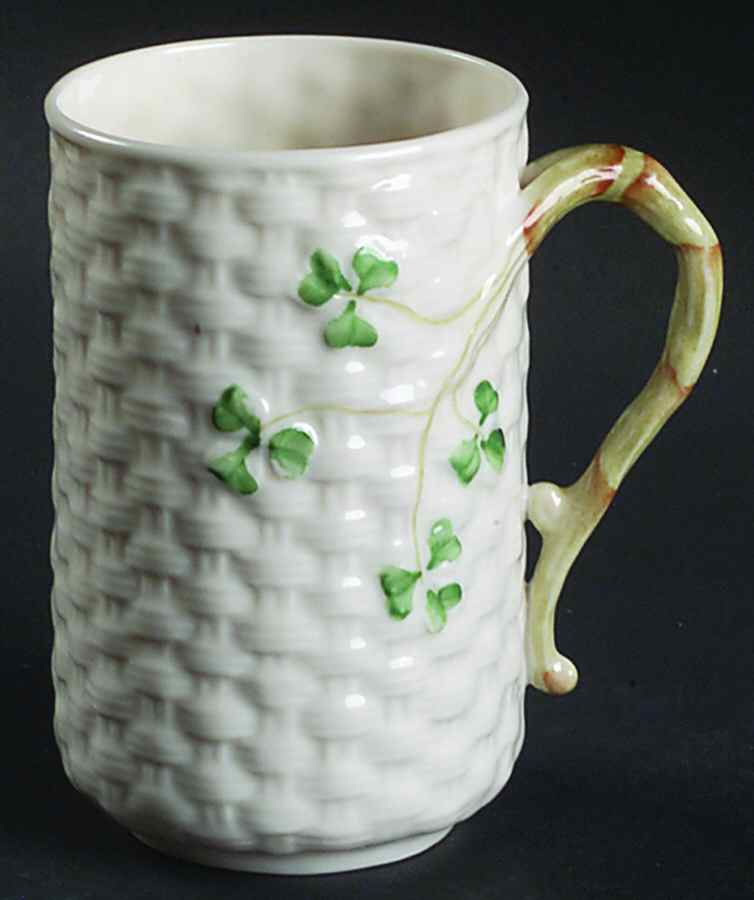 Shamrock (Older Black Backstamps) Irish Coffee Cup by Belleek Pottery (Ireland)-1