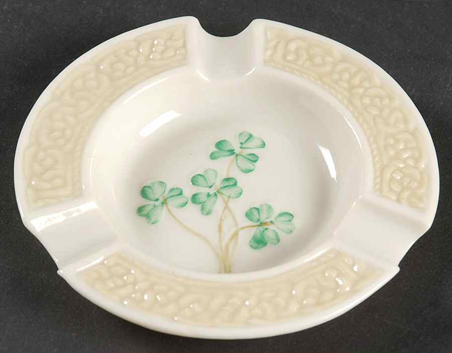 Shamrock (Older Black Backstamps) 4" Ashtray by Belleek Pottery (Ireland)-1