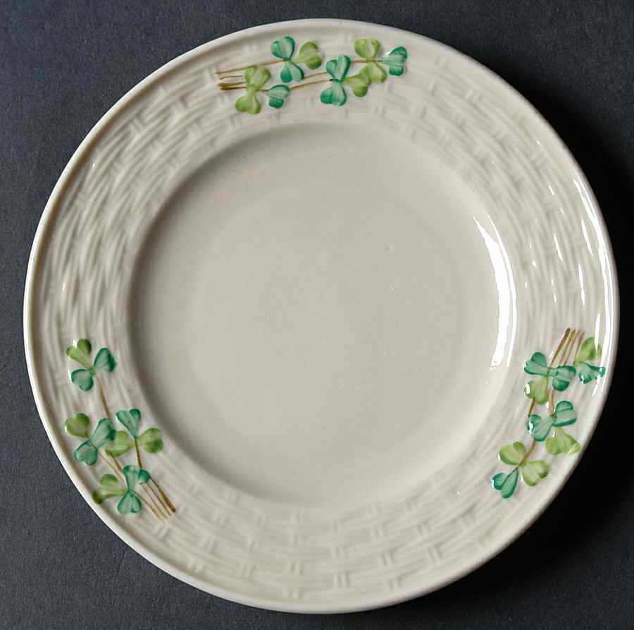 Shamrock (Older Black Backstamps) Small Bread & Butter Plate by Belleek Pottery (Ireland)-1