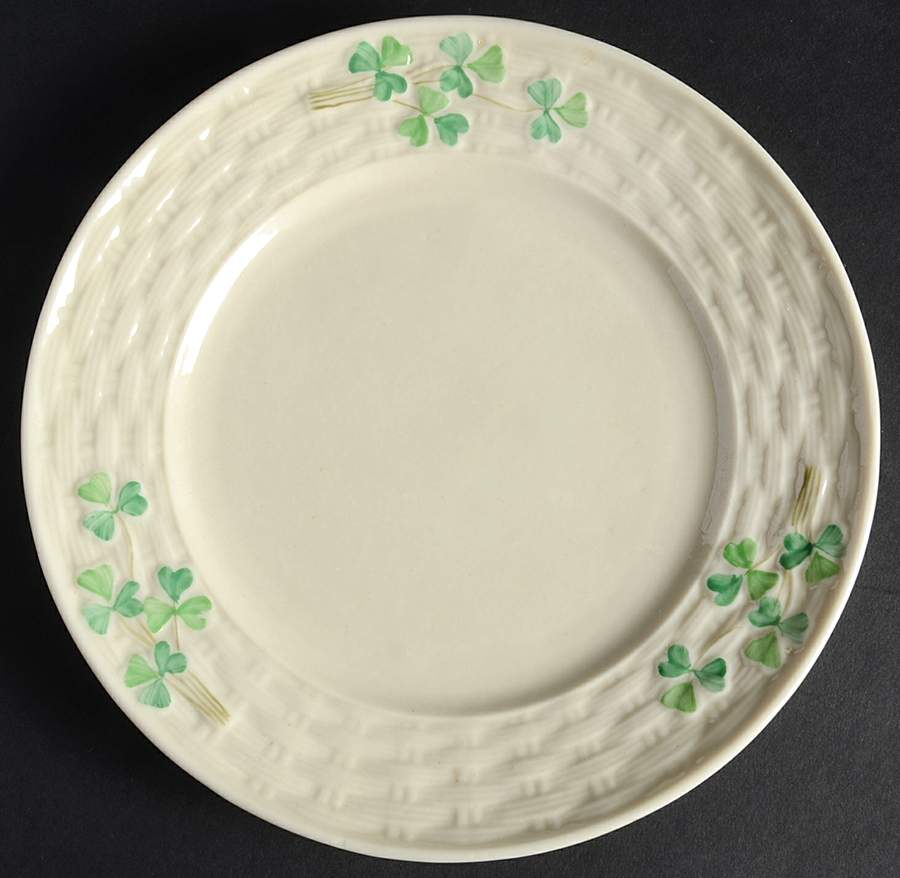 Shamrock (Older Black Backstamps) Dessert/Pie Plate by Belleek Pottery (Ireland)-1