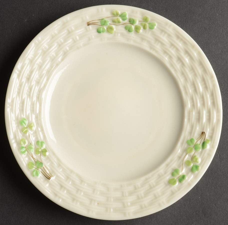 Shamrock (Older Black Backstamps) Bread & Butter Plate by Belleek Pottery (Ireland)-1